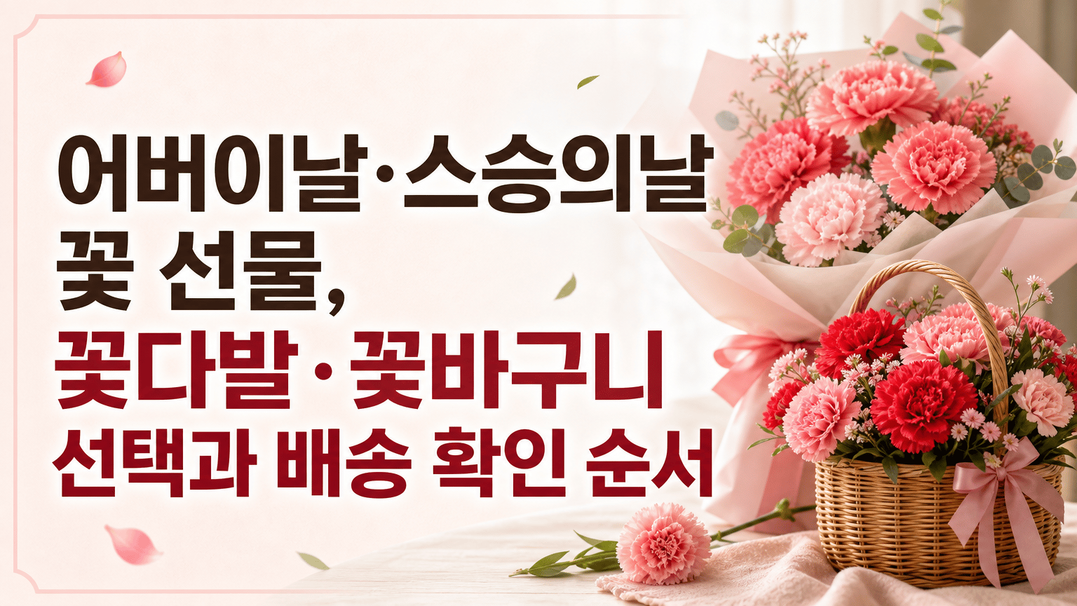 어버이날·스승의날 꽃 선물, 꽃다발·꽃바구니 선택과 배송 확인 순서